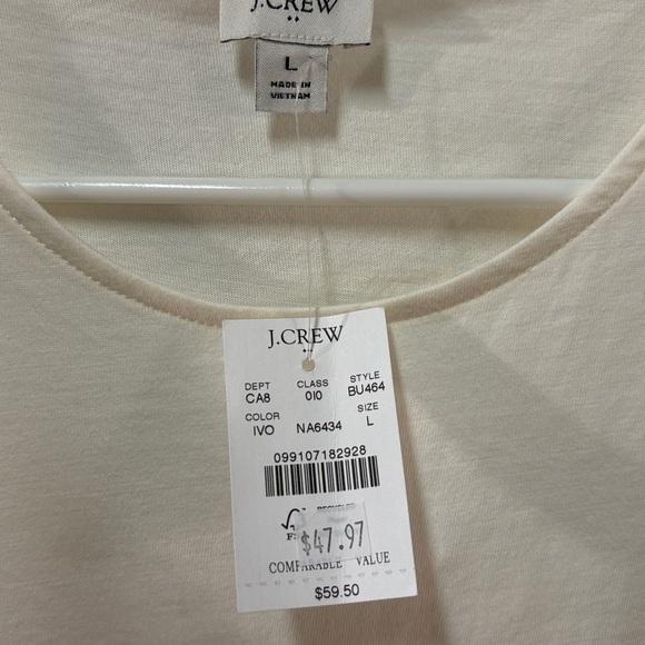 J Crew Flutter sleeve Ivory top Size Large NWT - Picture 3 of 8
